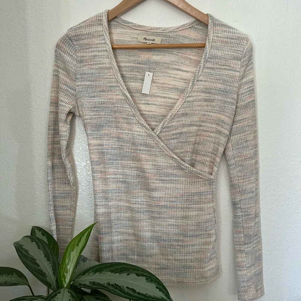 Madewell Space Dye Faux-Wrap Top - Picture 4 of 6